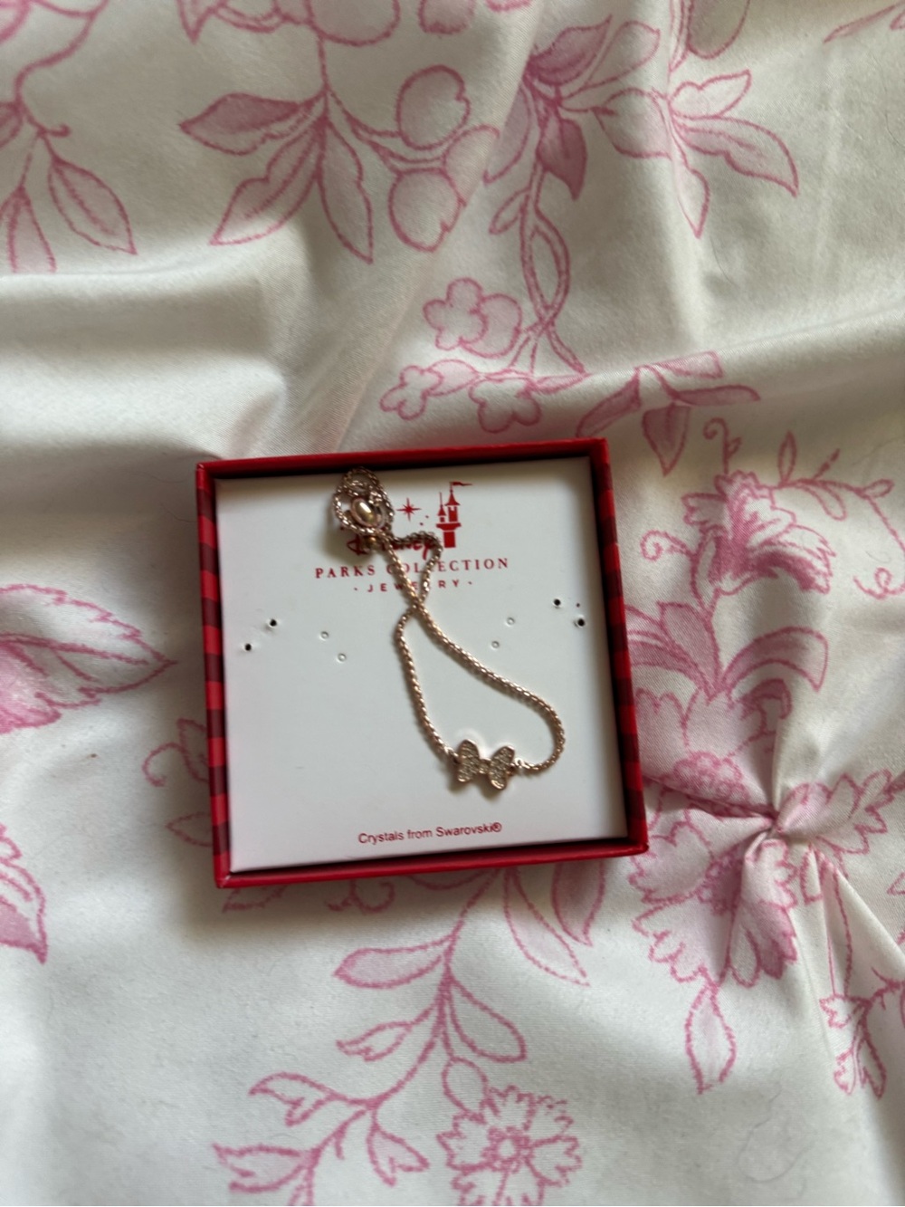Disney Rose Gold Crystal Minnie Mouse Bracelet